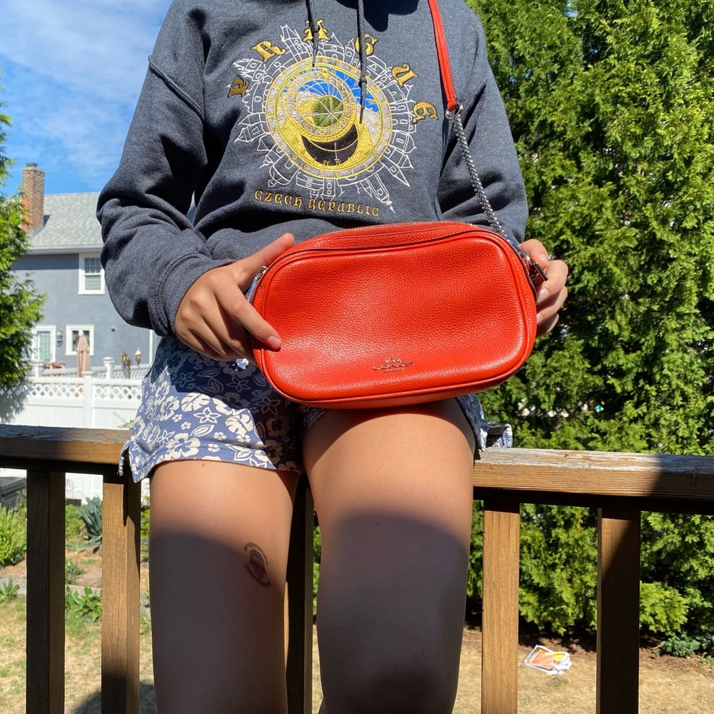 Red/Orange Coach purse, brand new with tags